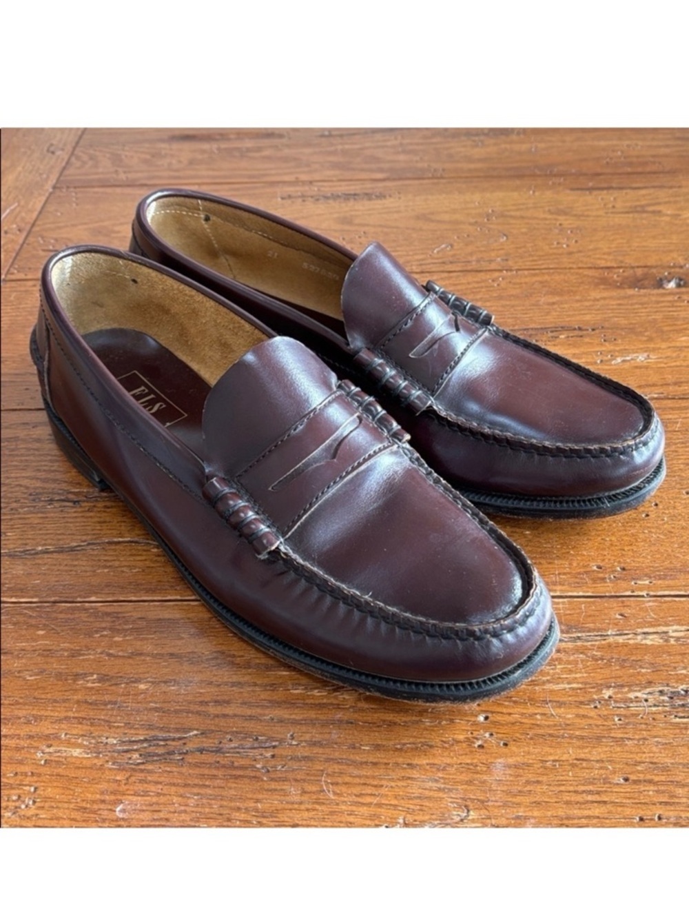 Florsheim Berkley Penny Loafers Men’s 30253 Burgundy Leather Preppy Size 10 D